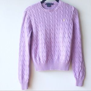 ➖Ralph Lauren➖Lavender Cable Knit Sweater SMALL